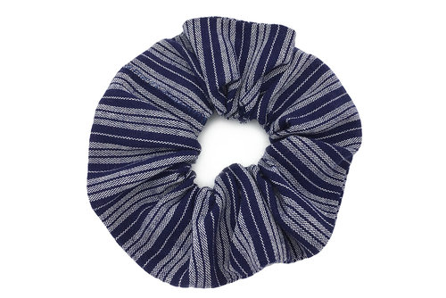 Haargummi - Streifen dunkelblau-weiß-grau