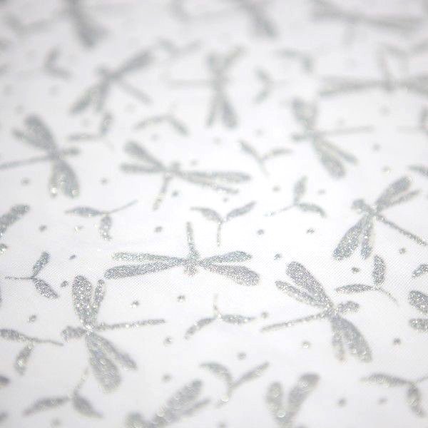 Turban-Haarband - Jersey Libellen weiß silber