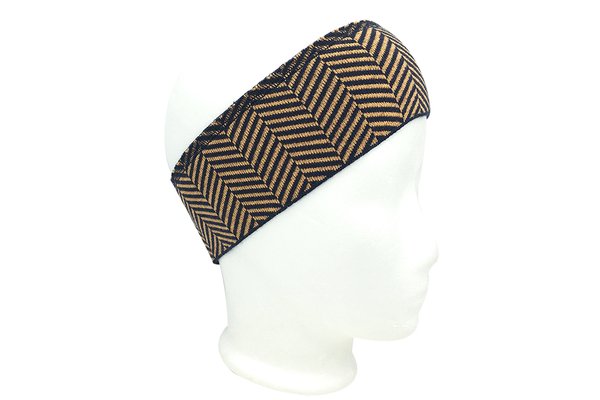 Stirnband - Zacken in schwarz mit gold