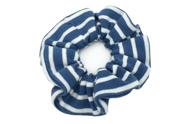 Haargummi - maritimer Streifen jeansblau-weiß